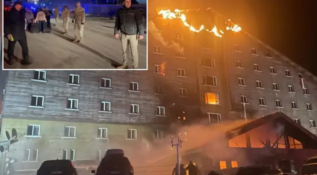 First images from the hotel fire in Bolu.