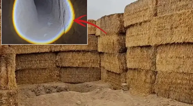 The teams that entered the area surrounded by straw bales were astonished by what they saw.