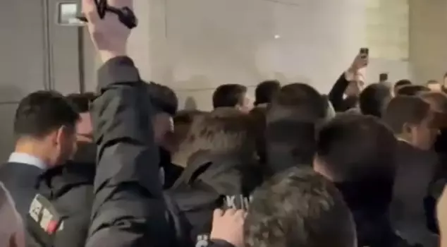 Ümit Özdağ was brought to court with a request for arrest, and a scuffle broke out at the courthouse.