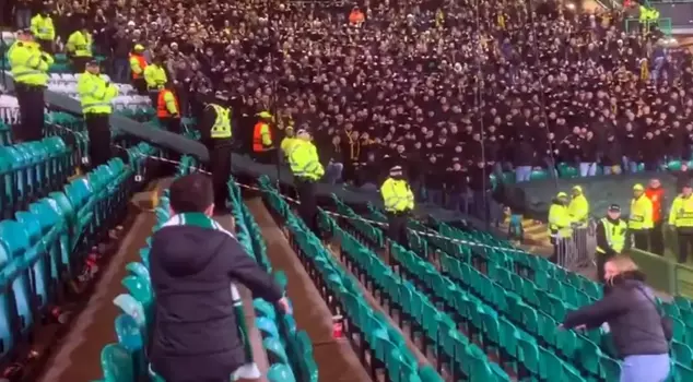 The away stand provided the little fan with unforgettable moments.