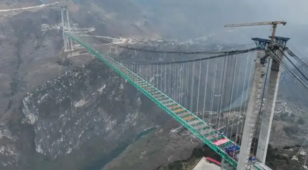 The world's highest bridge, standing at a height of 620 meters, is opening this year.