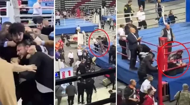 The kickboxing match turned into a fight outside the ring: 1 referee and 2 injured.