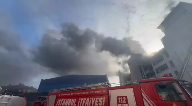 Fire in a textile workshop in Sultanbeyli.