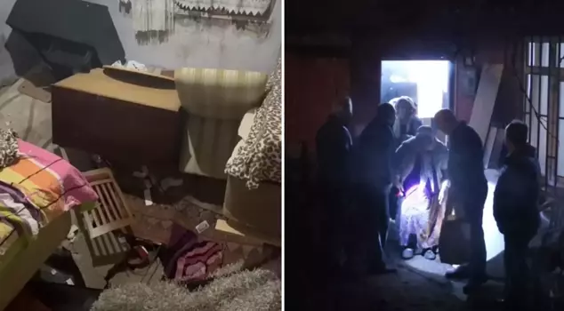 A terrifying incident in Istanbul at midnight: The floor of the room where the elderly woman was sleeping collapsed, and the house was sealed off.