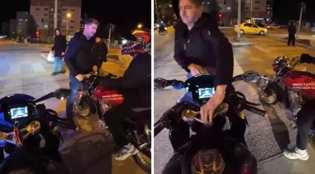 A civilian police officer who approached like a citizen shocked three young men on motorcycles with the surprise of their lives.