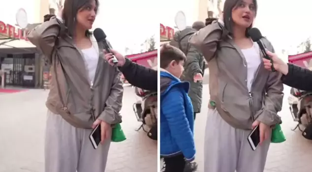 The young girl, handed a microphone in the middle of the street, rebelled: 