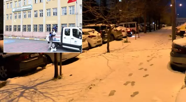 Two different snow scenes in Istanbul.