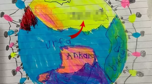 Look at Şanlıurfa's neighbor! The 7-year-old child's world map left everyone in laughter.