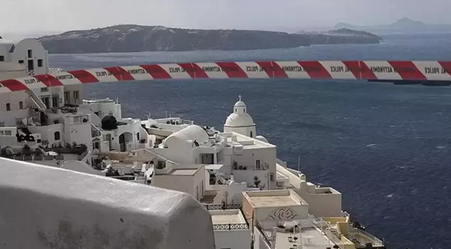 Seismic activity on Santorini Island has decreased property prices.