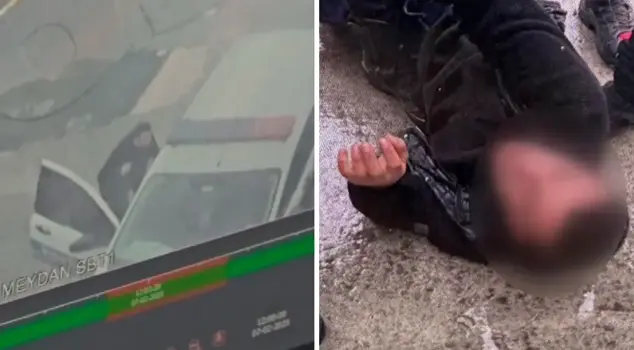 A person in Bağcılar attacked police officers in a patrol vehicle with a knife.