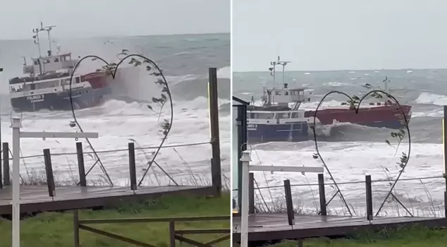 The giant waves in Kilyos swept the ship away.