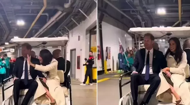 Prince Harry and Meghan Markle drew criticism for passing by disabled veterans in a golf cart.