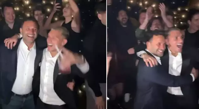 Okan Buruk also attended! A crazy birthday party for Lucas Torreira.