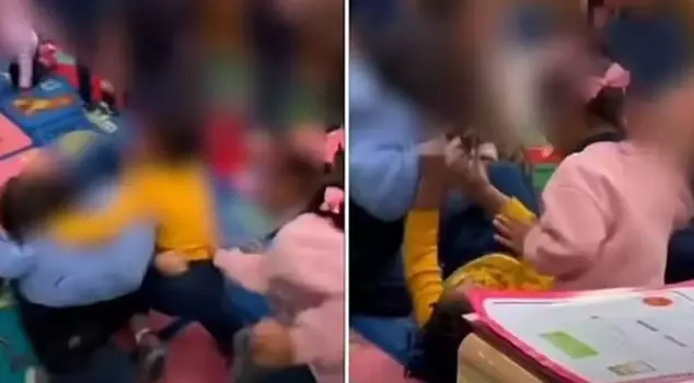 The teachers watched the 4-year-old child being beaten while laughing.