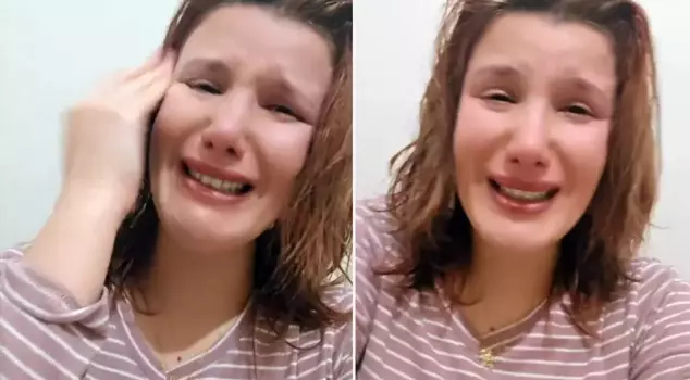 The young woman cried out for help, tears in her eyes: 