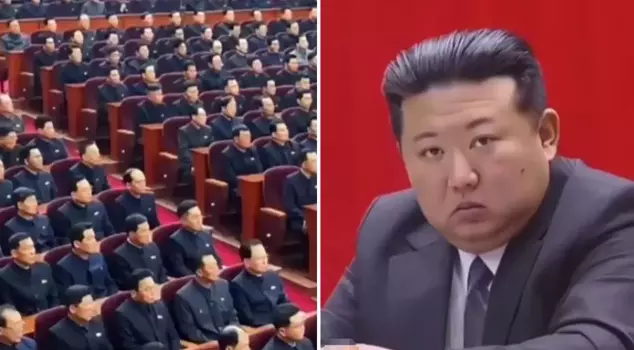 A regular day in North Korea! Everyone is focused on what Kim Jong-Un is holding.