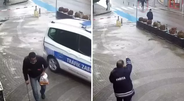 A beggar pretending to be disabled in Sakarya ran away quickly upon seeing the municipal police.