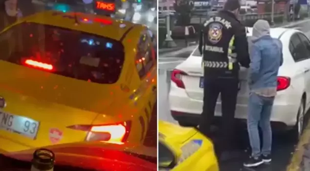 A joke-like penalty for the taxi driver who didn't give way to the ambulance.