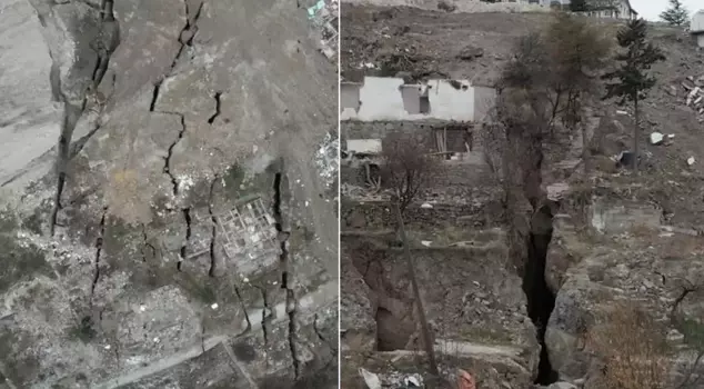 Even a 3.5 magnitude earthquake caused cracks! Disturbing images from Ankara.