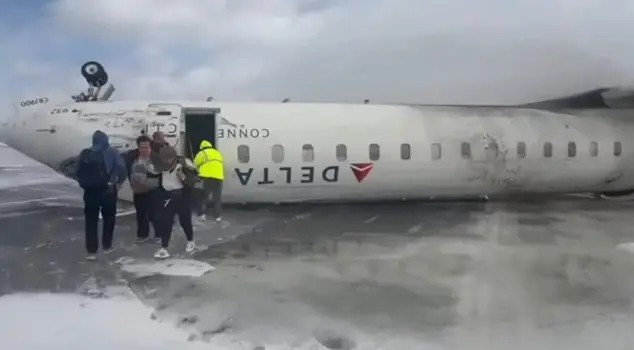 Miraculous escape: The plane flipped over, no casualties.