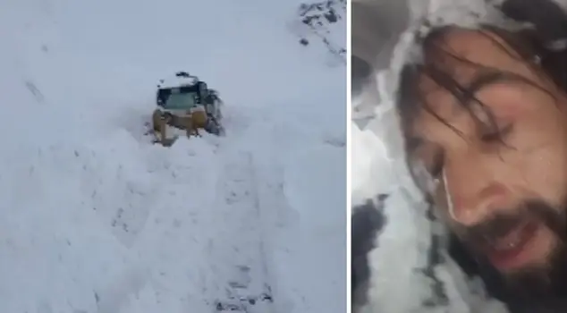 The snow removal team personnel were buried under an avalanche.