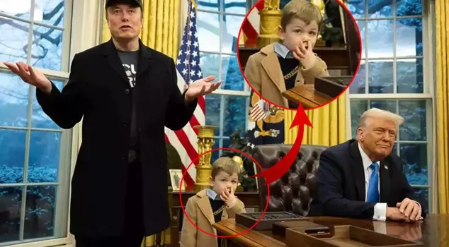 Trump had the 145-year-old table removed, which Elon Musk's son wiped his nose on.