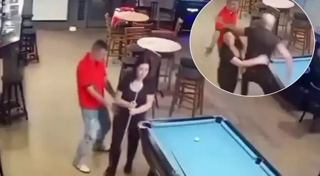 The man who harassed his wife was knocked down with a single punch! Those moments were captured on camera.