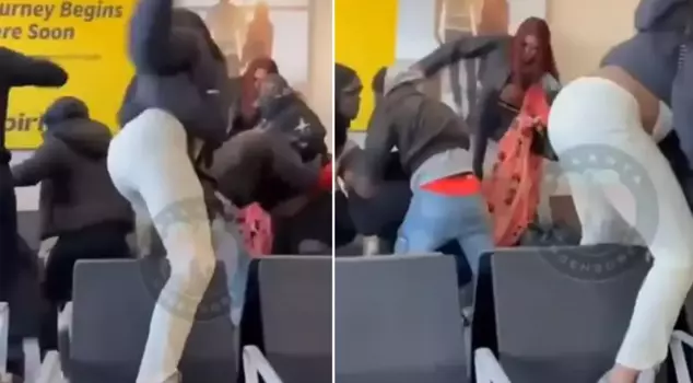 A fight reminiscent of the movie 'Braveheart' went viral among the passengers.