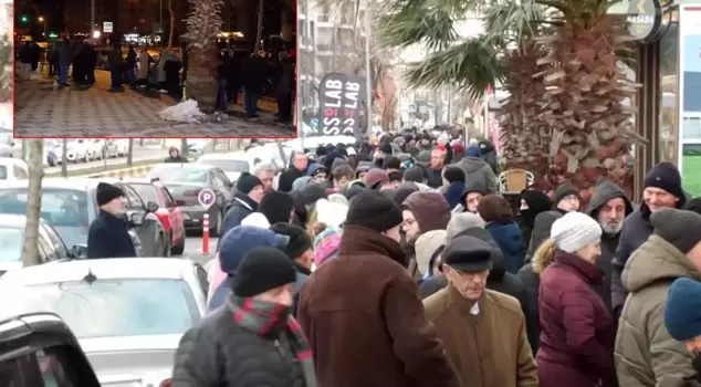 In freezing cold, a queue for cheap meat! They line up overnight and wait for hours.