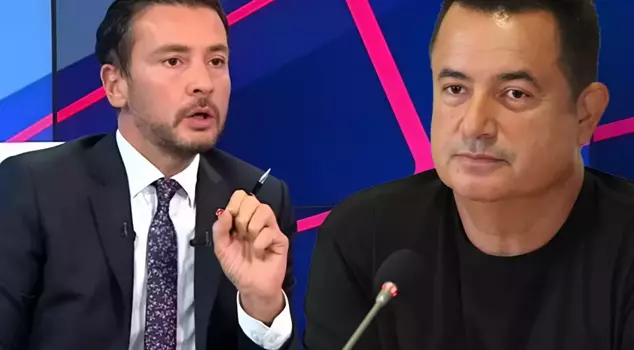 Ersin Düzen gives a historic adjustment to Acun Ilıcalı live on air.