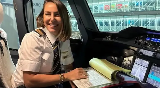 The Turkish female pilot flew the world's largest airplane.