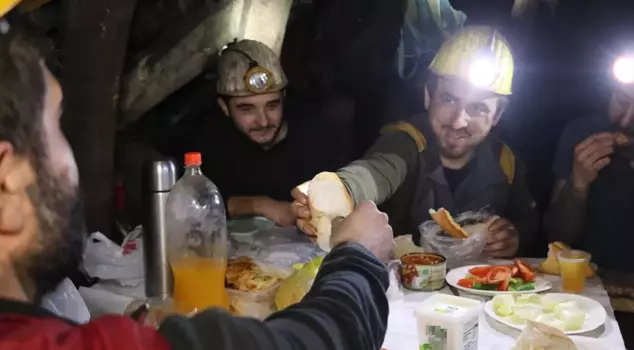 The miners had their first pre-dawn meal 200 meters underground.