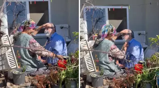 The images of the woman shaving her paralyzed husband warmed hearts.