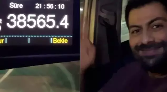 He drove for 22 hours, and the taxi meter went wild! The taxi driver was overjoyed.