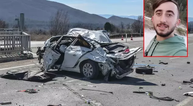 A terrible accident in Kastamonu, the car was crushed like paper.