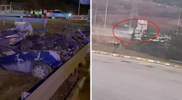 The horrific accident on the TEM Highway, in which 3 people lost their lives, was captured on camera.