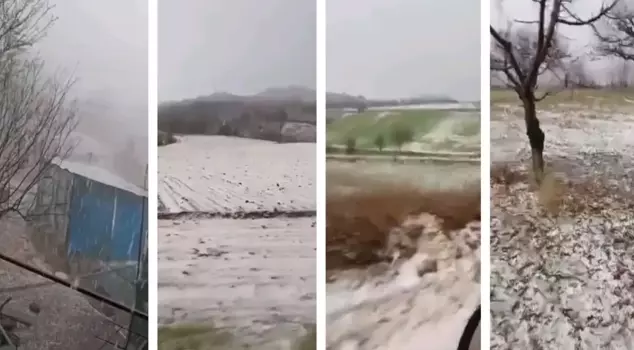 Hail that is affecting Bulgaria and Greece is coming to Turkey.