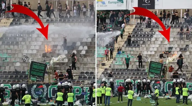 The fans of Denizlispor, who have fallen to the amateur league for the first time, set the stadium on fire.