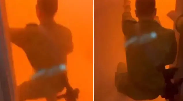 The fire jumped to the top, and Israeli soldiers were caught in the flames.