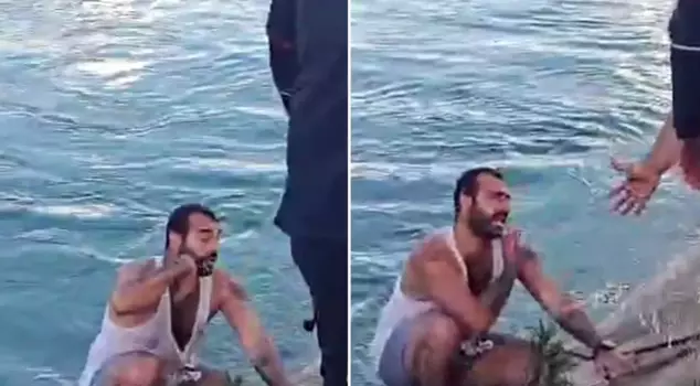 The young person who fell into the irrigation canal threatened those who came to rescue him.