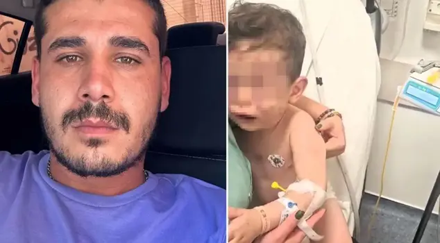 The nauseating expression of the monster that brutally beat the baby.