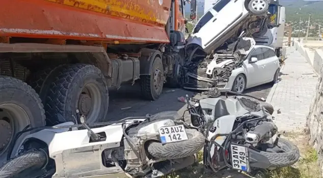 The truck ran over whatever came in front of it.