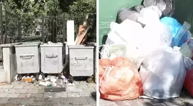 In Beşiktaş, cleaning workers went on strike, resulting in piles of garbage.
