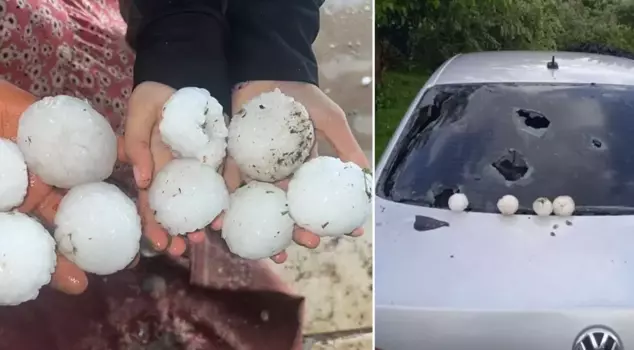 In Şanlıurfa, hail the size of snowballs fell.