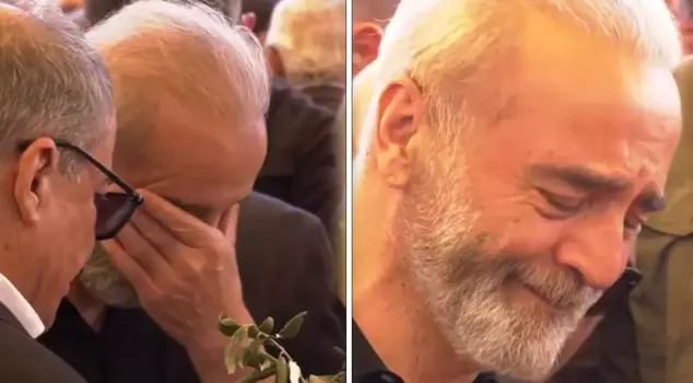 Yılmaz Erdoğan couldn't hold back his tears at Sırrı Süreyya Önder's funeral.