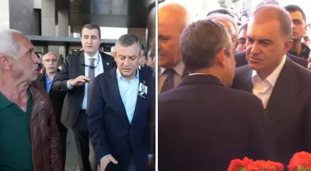 After the fist attack, AK Party spokesperson Ömer Çelik met with Özgür Özel at the funeral ceremony.