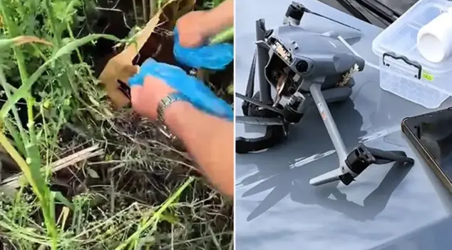 The police shot down the drone used for drug trafficking.