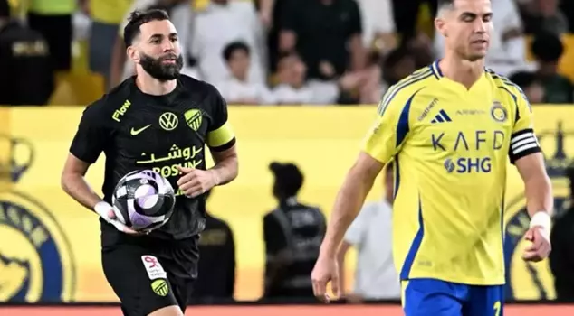 رونالدو في النصر خسر أمام بنزيمة في الاتحاد 2-0.