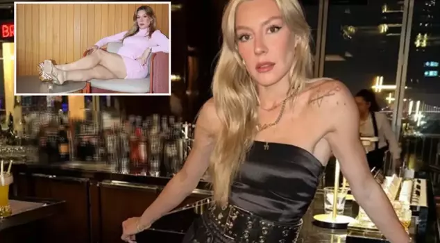 Ege Kökenli, who is seven months pregnant, posed for the camera in a mini dress.