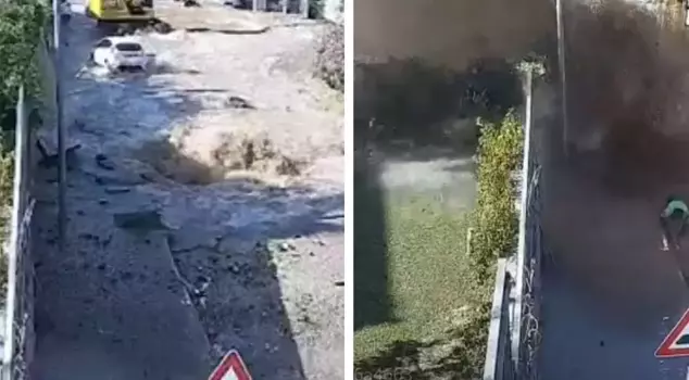 A water pipe burst in Bodrum! Homes were flooded, and vehicles were damaged.